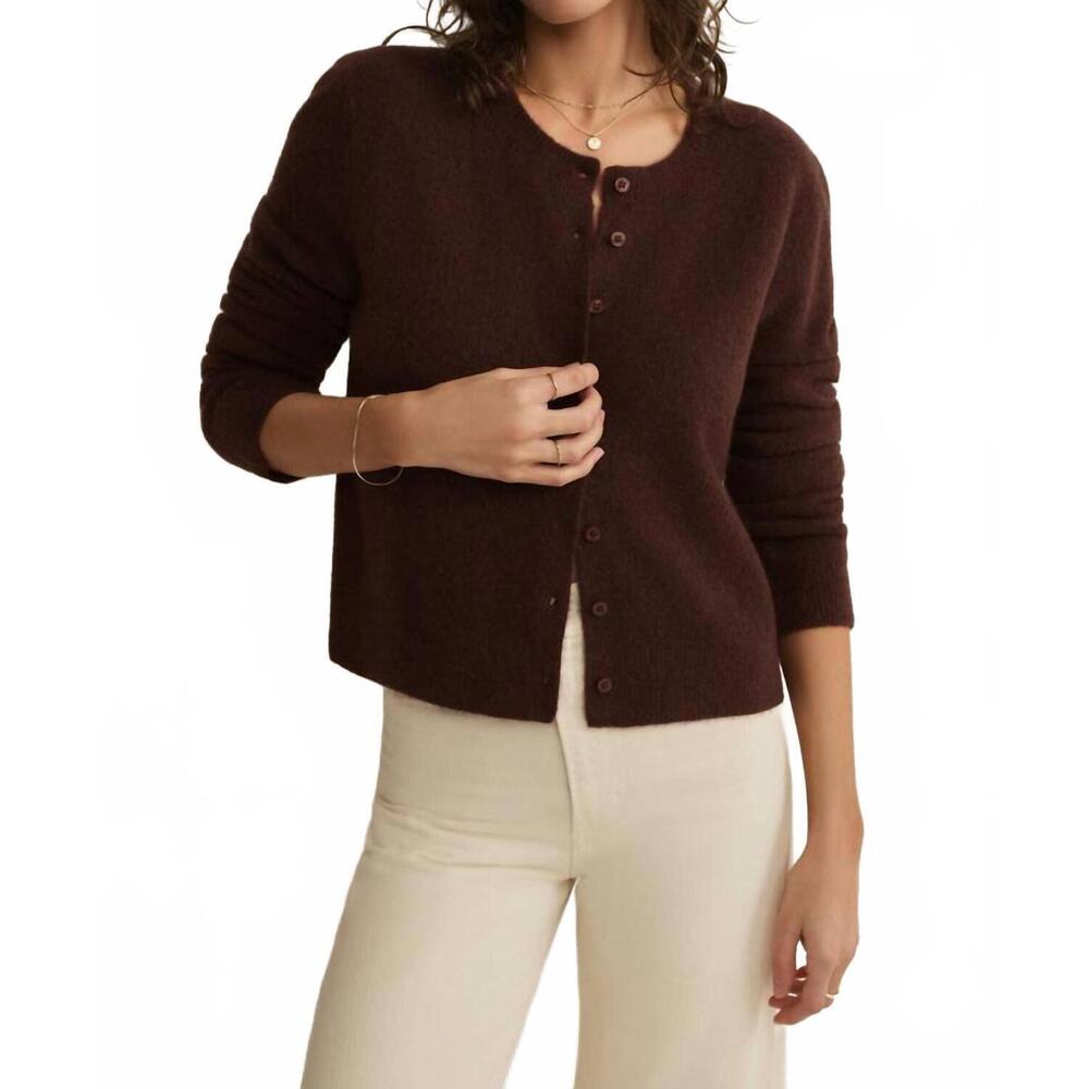 Z Supply Chocolate Brown Button-Front Cardigan Sweater